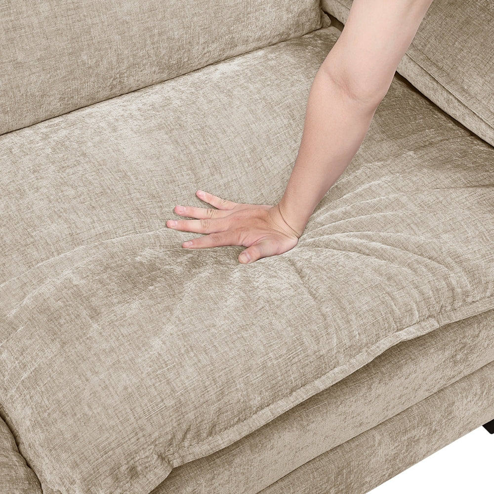 Modern Style Loveseat Plush Comfort Taupe Chenille Fabric Upholstery Contemporary Living Room Furniture 1pc Durable Plywood