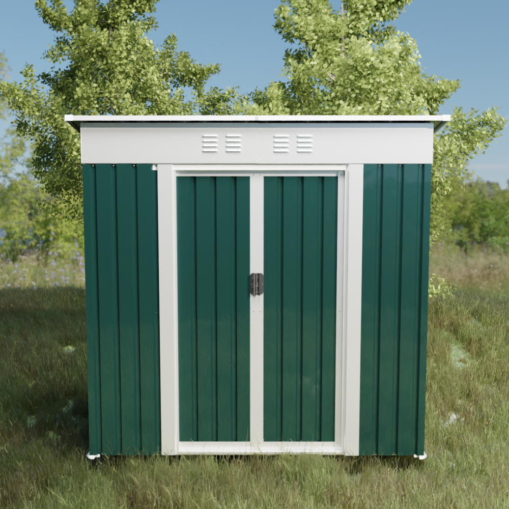 5X3 Feet Dark Grey Outdoor Storage Shed With Aluminum Alloy Frame (old SKU W2794P195736)