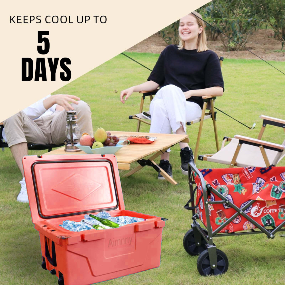 Red outdoor Camping Picnic Fishing portable cooler 65QT Portable Insulated Cooler Box
