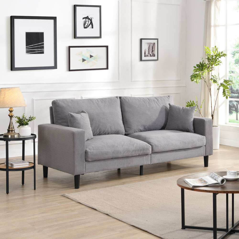 57 " High Resilience Loveseat Sofa, Wooden Frame 2 Seat Sofa, Comfy , Small Space Saving Modern Upholstered Sofa, Living Room Bedroom Apartment Small Space , Light gray