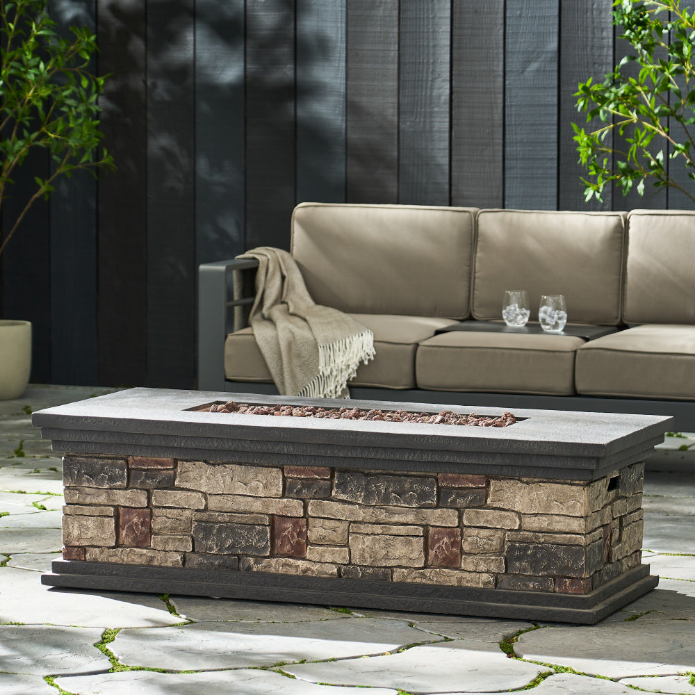 RECTANGLE MGO FIRE PIT - 50 000 BTU