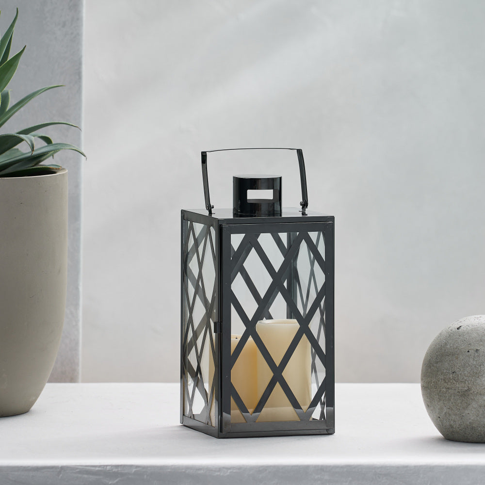 ANTON 14"H STAINLESS STEEL LANTERN