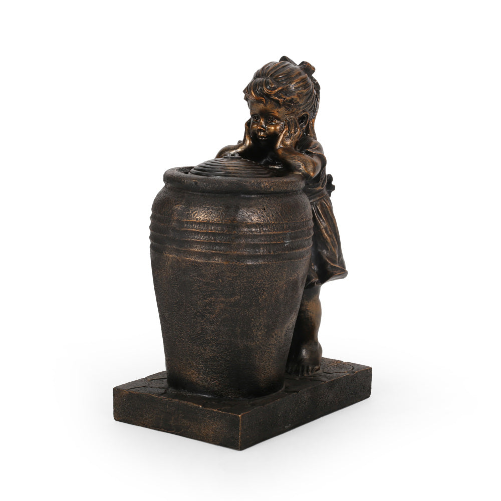 ESPERANZA FOUNTAIN Outdoor Weather Resistant Floor Fountain with Light