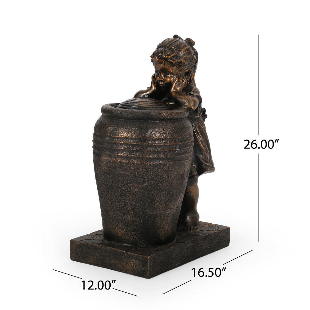ESPERANZA FOUNTAIN Outdoor Weather Resistant Floor Fountain with Light