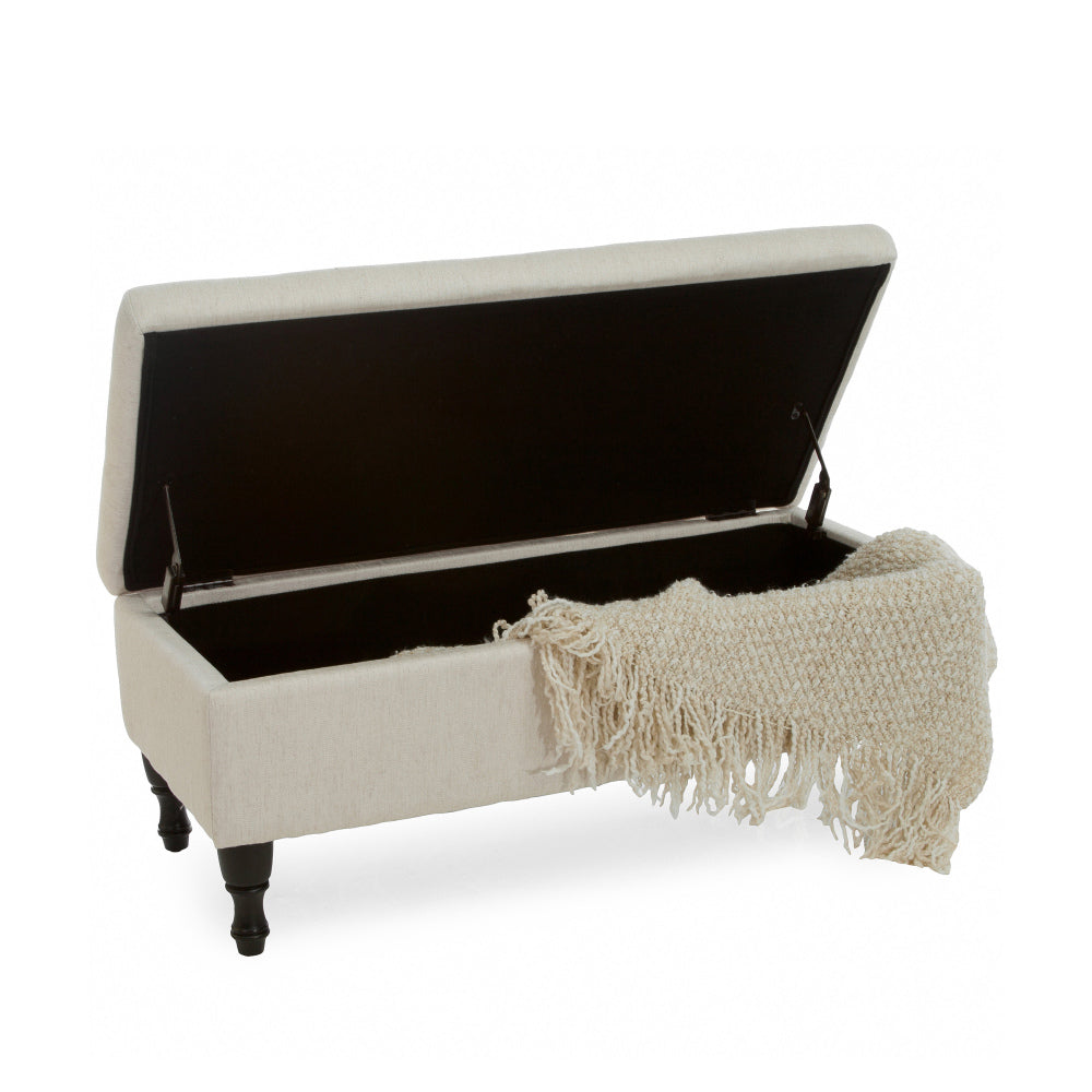Storage Ottoman Bench with Solid wood legs, Tufted Ottoman with Storage Bench for Living Room, Large End of Bed Bench Ottomans, Modern Entryway Benches, Window & Bedroom Benches for Foot of Bed