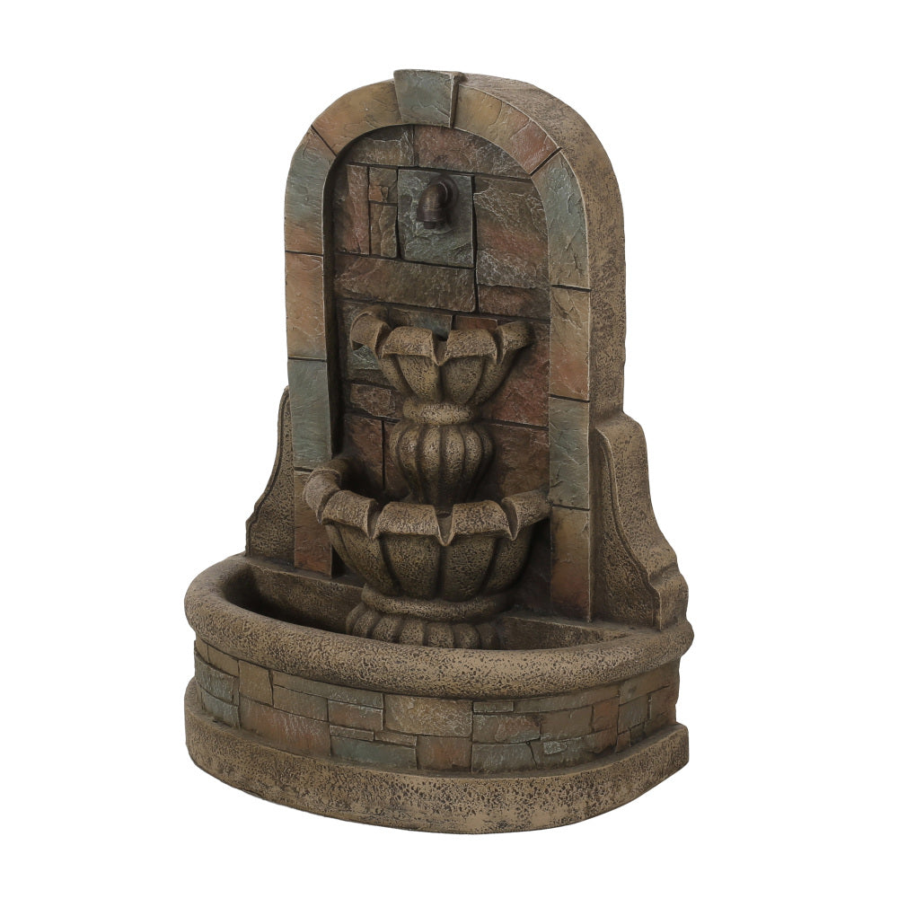 29" High BAGWELL FOUNTAIN Outdoor Weather Resistant Floor Fountain,Stone Gray
