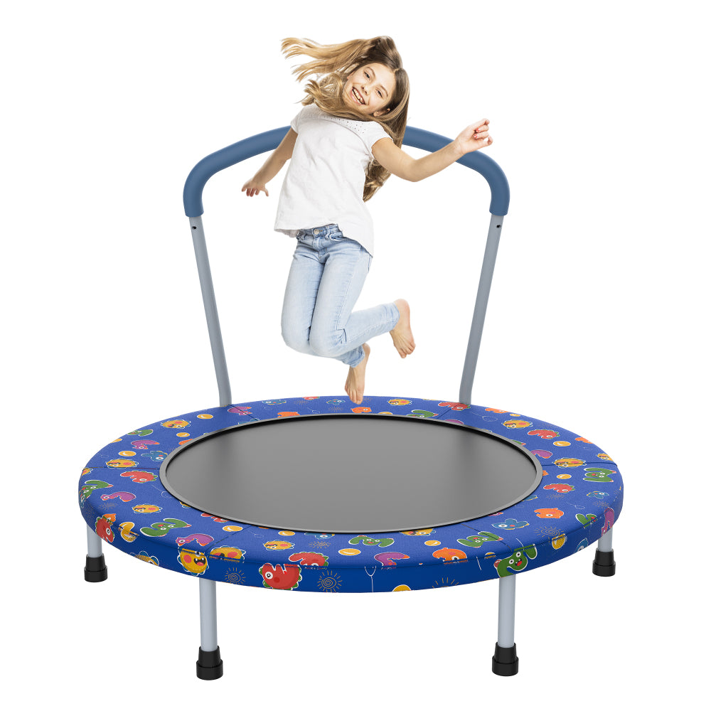 36inch Mini Trampoline for Kids Ages 1-6 Indoor Outdoor Trampoline with Handle Fun for Kids
