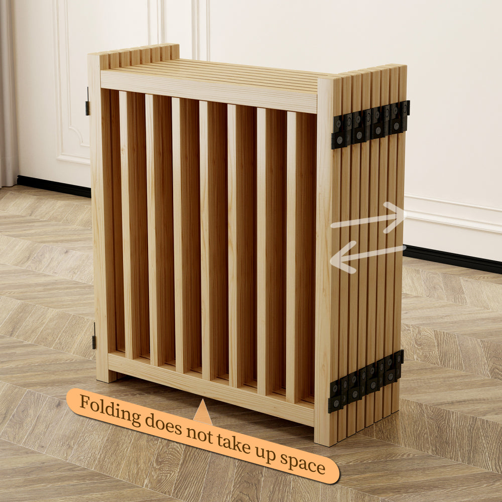 Wooden Freestanding Dog Gates for The House,Dog Gates for Doorways, Stairs,Wood Dog Fences Indoor Pet Gate,Step Over Fence-8 Panel 31"H ( BACK-TO-SCHOOL )