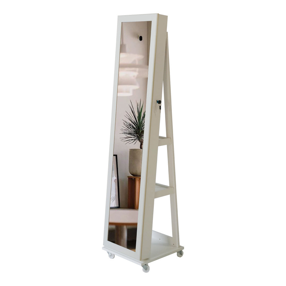 Full Length Mirror 360° Swivel Jewelry Cabinet
