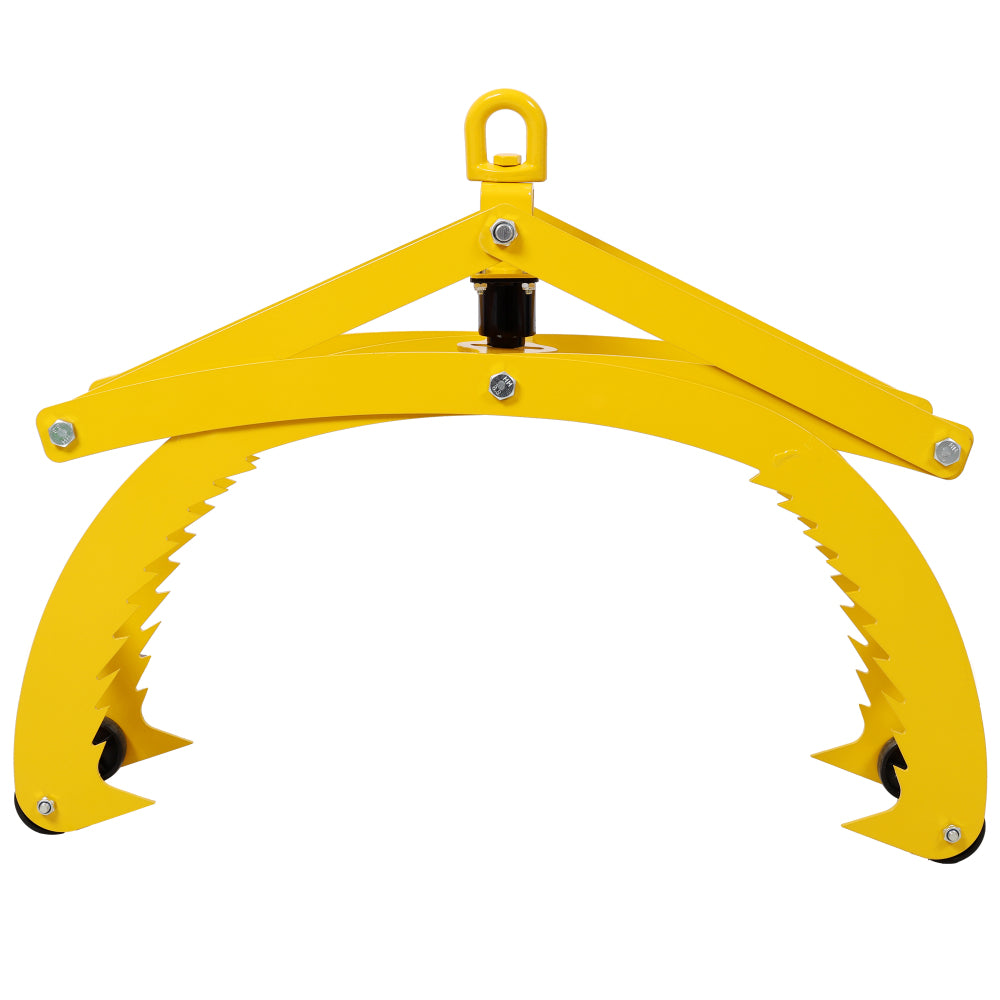 Automatic Grip and Release Log Tongs, 360° Swivel Lifting Tongs with 4 Claws 25" Open, 3300 LBS Load Capacity, Fit For Forklift, ATV, Tractor and so on. Yellow Color