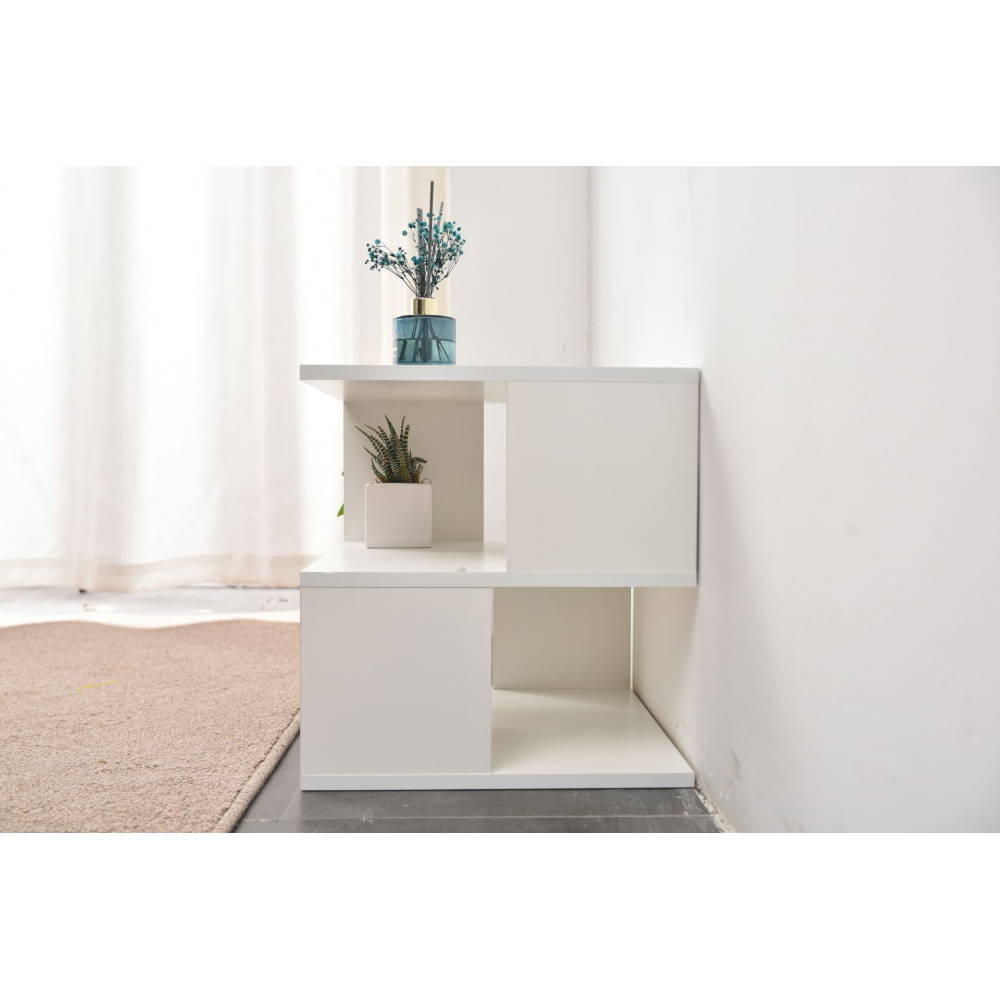 White 2-layer simple household bookshelf