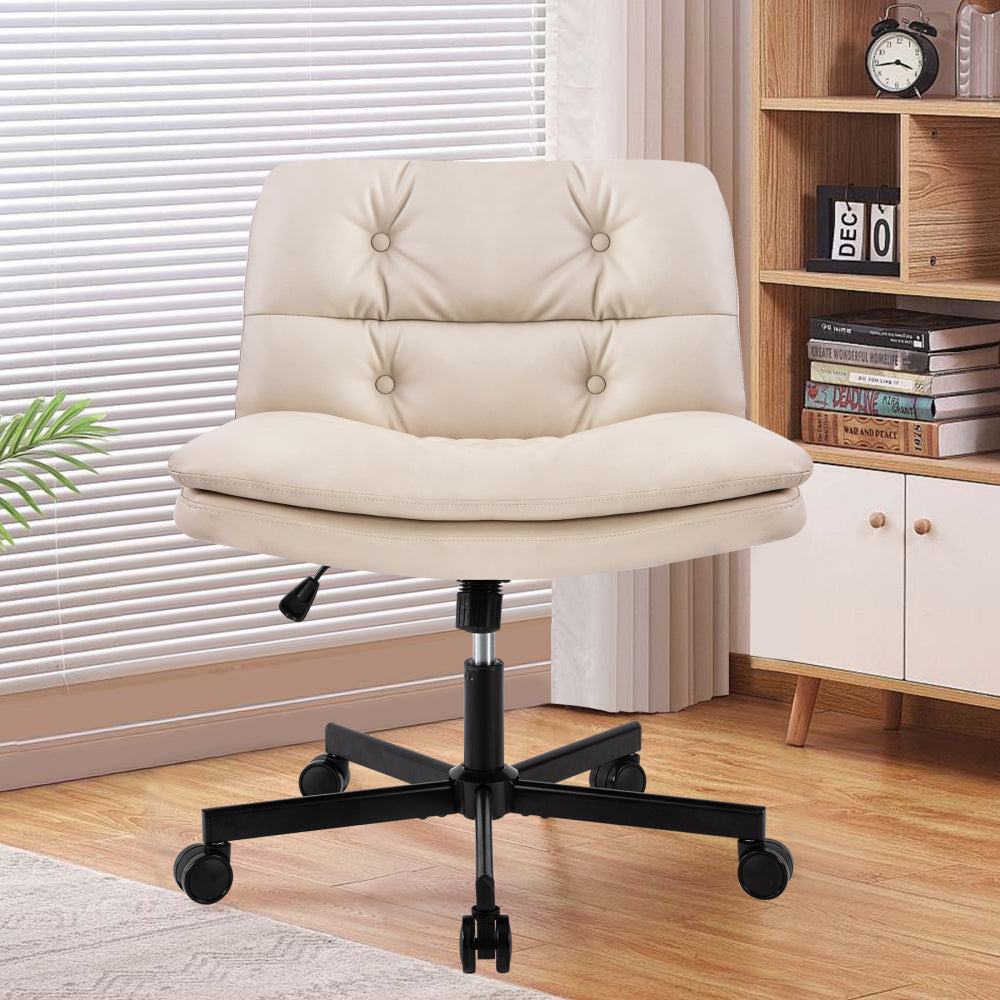 Large Size Armless Home Office Desk Chair Vanity Chair No Wheels