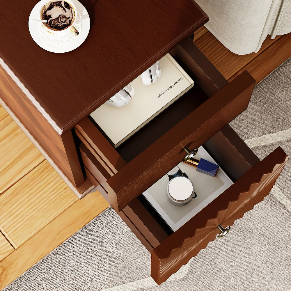 2 Drawer Modern Sofa Side Table, Narrow Side Table, Slim Nightstand for Living Room, Bedroom(Expect Arrival Date 2025/4/16)
