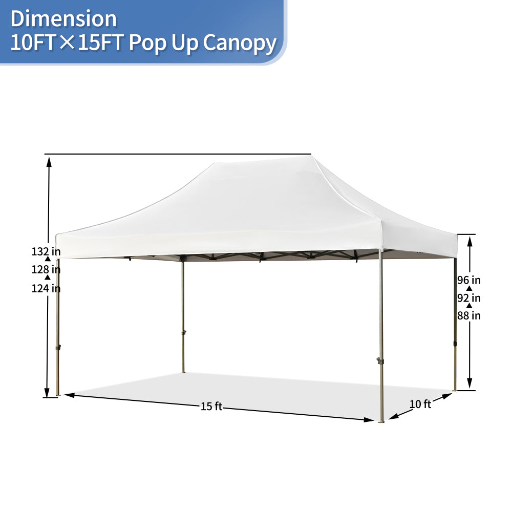 TREXM 10x15 Pop Up Canopy Tent, Heavy Duty Party Tent with 4 Sidewalls UV Waterproof Protection, 3 Height Adjustable Outdoor Canopy Tent for Weddings, Events, and Backyard Gatherings, White