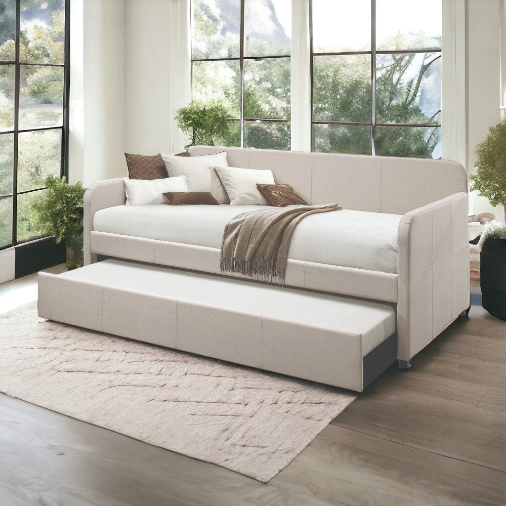 Justice Smoke Gray Fabric Daybed W/Trundle (Twin)