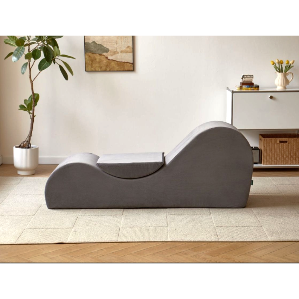 Solace Chaise Lounge Chair Relaxation, Ergonomic Design with Soft Yet Firm High-Density Foam Core, Removable Machine-Washable Cover, Black