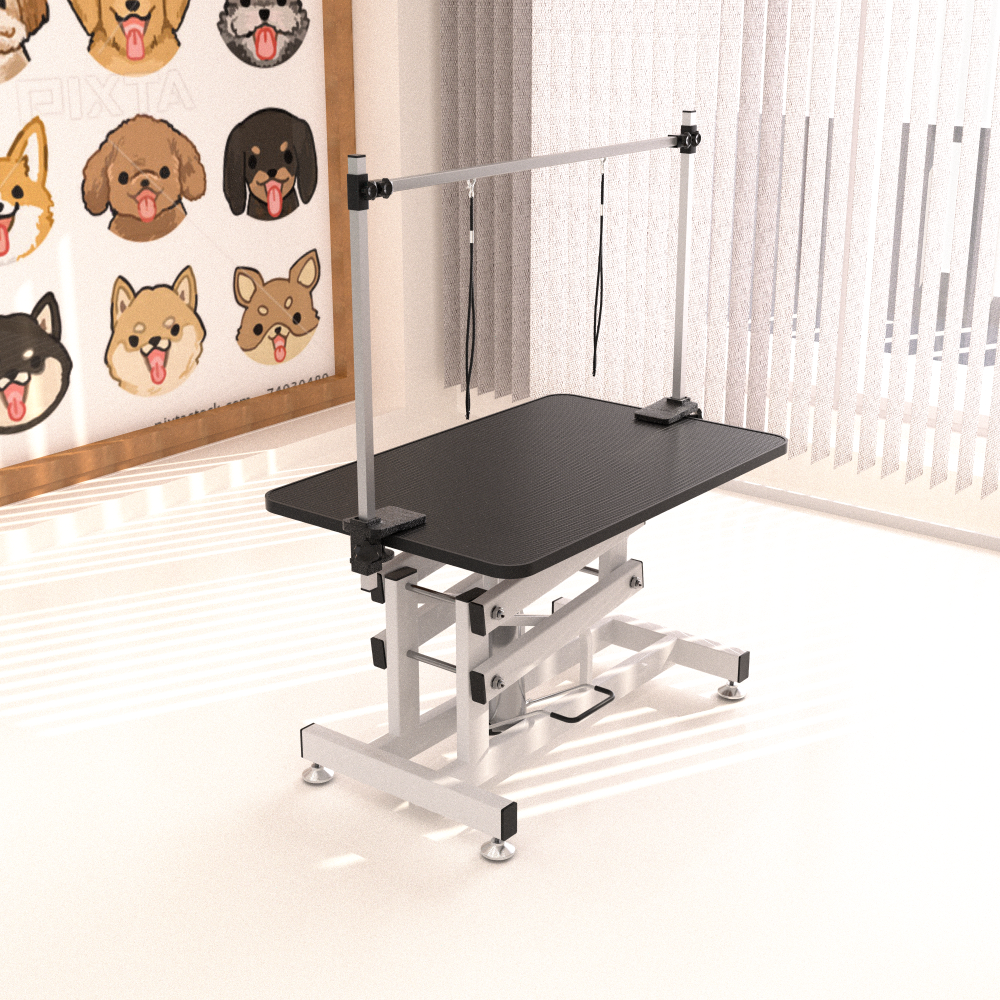 43 Inch Adjustable Heavy Type Hydraulic Pet Dog Grooming Table Upgraded Professional Drying Table Heavy Duty Frame with Adjustable Arm and Noose