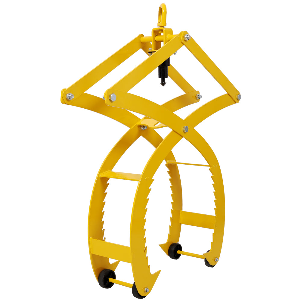 Automatic Grip and Release Log Tongs, 360° Swivel Lifting Tongs with 4 Claws 25" Open, 3300 LBS Load Capacity, Fit For Forklift, ATV, Tractor and so on. Yellow Color