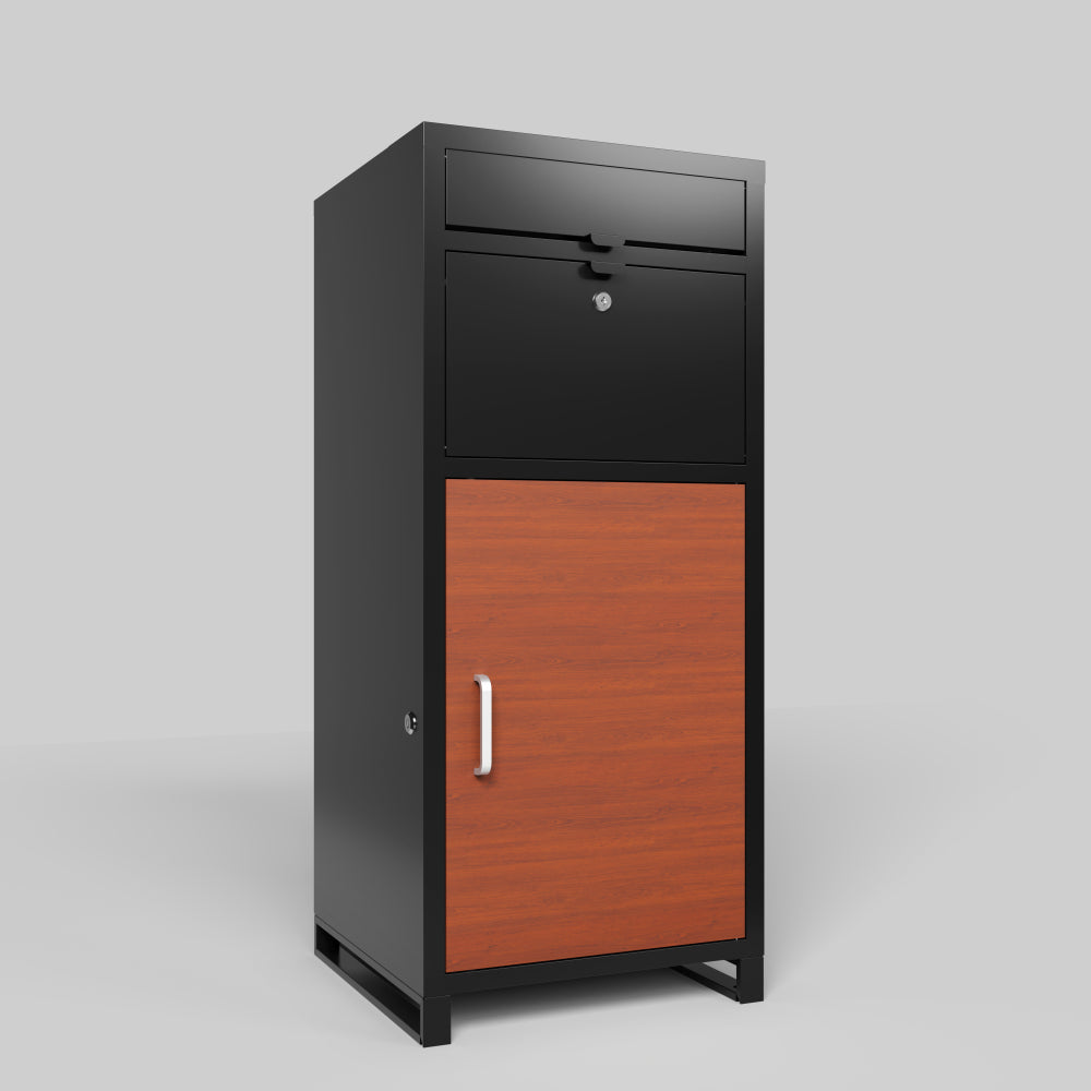 Outdoor Parcel Drop Box, Courier Locker with Mechanical Lock,Floor Standing Parcel Locker, Size 36.6'' x 15.75''x 15.75'', Burglar Resistant Stopper, For Porch Curbside
