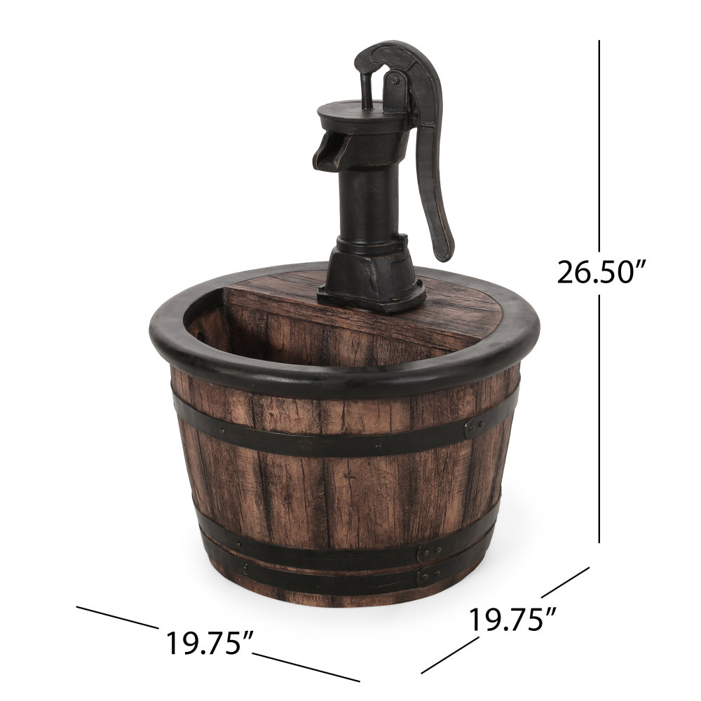 26.5" High Hand Crafted Weather Resistant Floor Fountain with Light