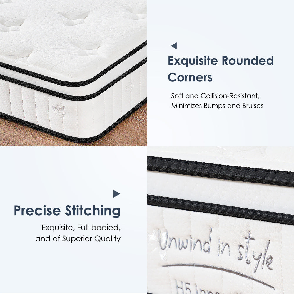 Full Size Mattress,12 Inch Hybrid Mattress, Individually Pocketed Innerspring, Medium FirmFull