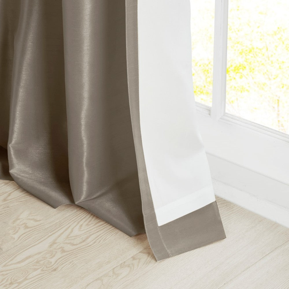 Twist Tab Lined Window Curtain Panel Pewter 50x120"