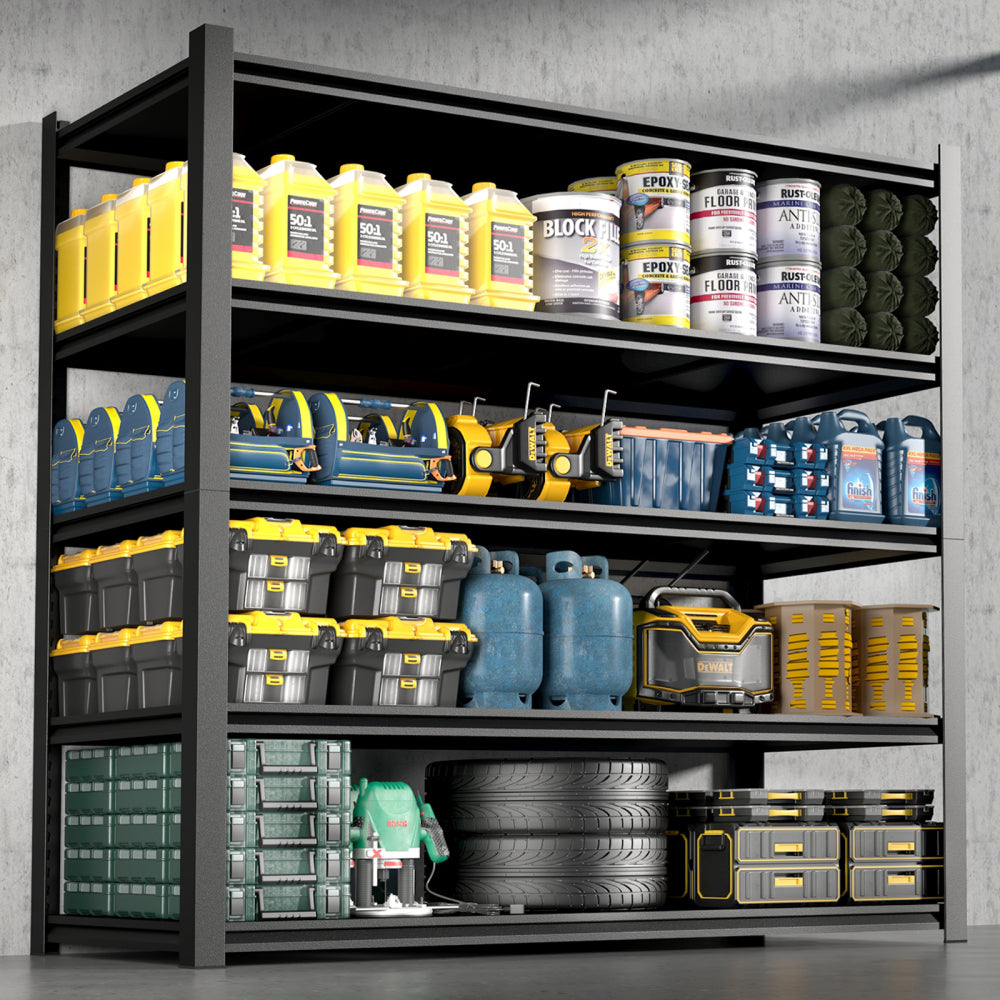 59 Inches Metal Garage Storage Rack, Heavy-Duty Steel Moisture-Proof And Waterproof 5-Layer Adjustable Storage Shelving Unit.Designed For Warehouse Storage (food Pantries, Industrial Use)