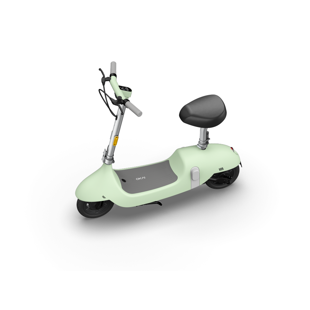 Electric Scooter with Foldable Seat w/35 Miles Operating Range & 15.5mph Max Speed - Green
