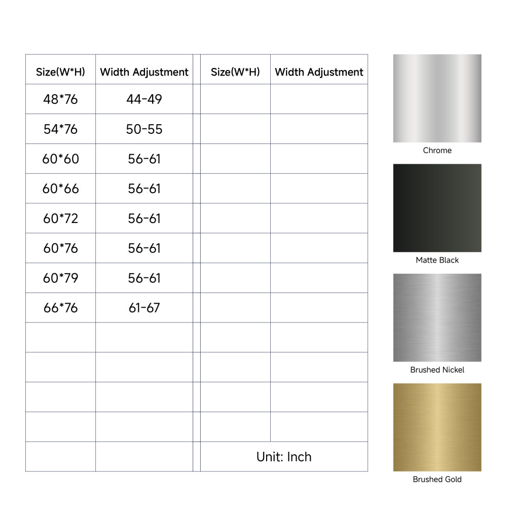 60*72" Frameless Double Sliding Shower Door, Double Shower Door, 3/8″ (10mm) SGCC Tempered Glass, Stainless Steel