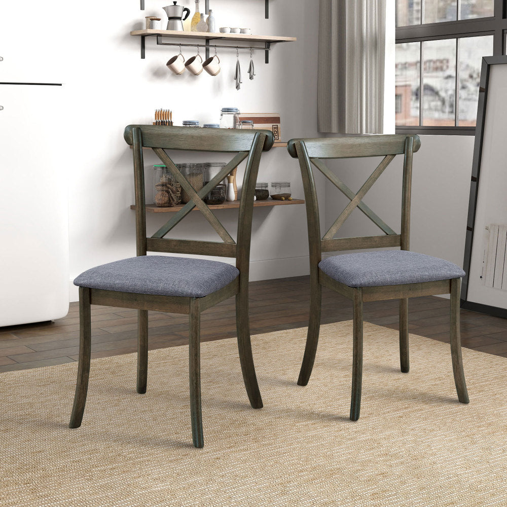 47.24''Round Rubber Wood Dining Table for 4-6 with Wooden Trestle Pedestal Base,Modern Kitchen Wooden Table Dinner Table for Dining Room, Living Room,Oak(1Table)