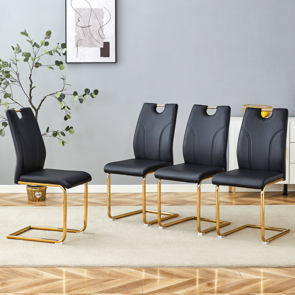 White PU Dining Chair Set.Uniquely designed white dining chairs. PU material, paired with silver metal chair legs. Suitable for offices, restaurants, kitchens, conference rooms, etc.(Set of 6)