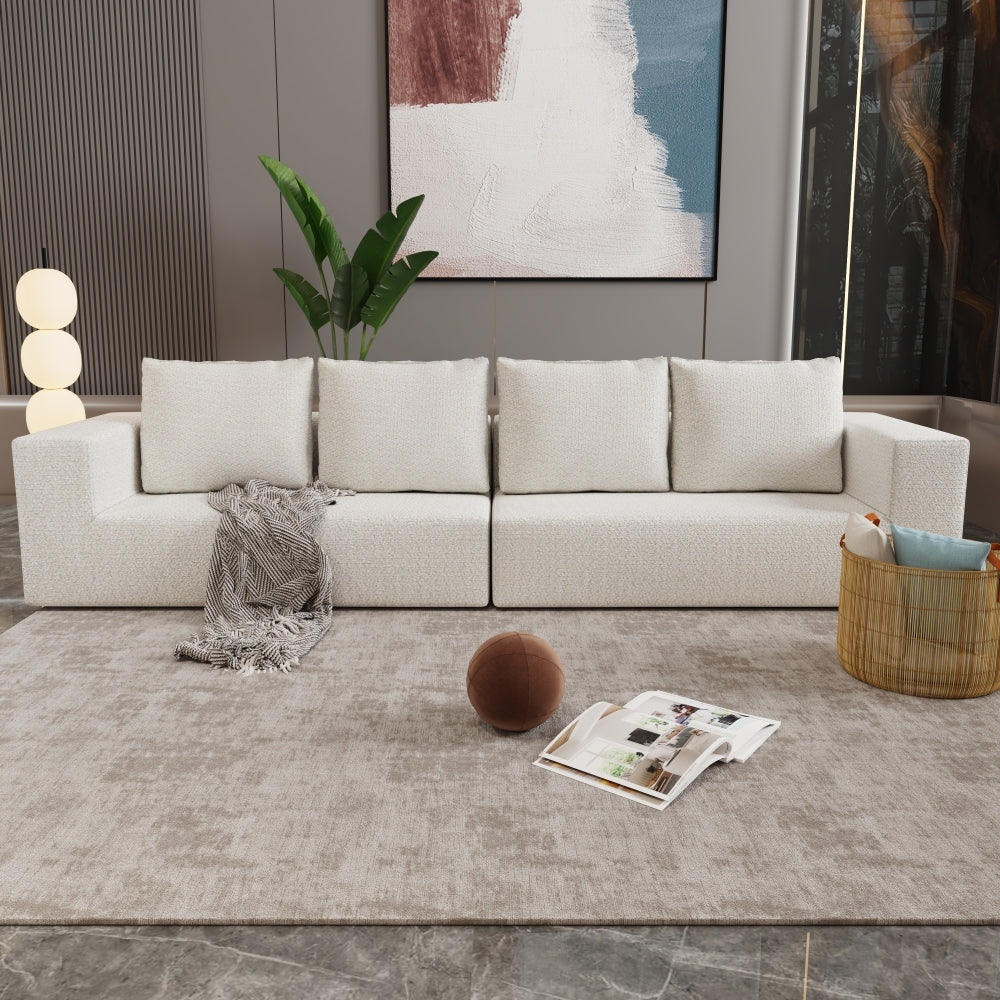 Corner combination sofa, sectional sofa ,couch sofa,sofa bed, made of high-density sponge and soft plush fabric, with multiple combinations available(beige)