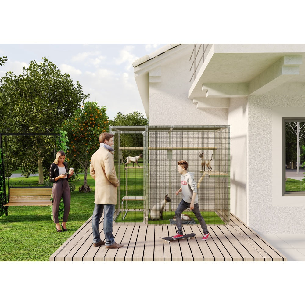 Cat House Large Catio,  Cat Cage Shelter Enclosure Playpen,7.8 ft ×4.9 ft