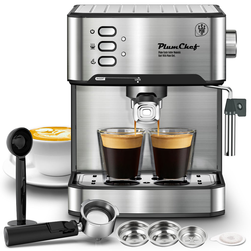 20 Bar Professional Espresso Machine with Milk Frother, Single & Double Shot, ESE Pod Compatible, Removable Water Tank for Cappuccino, Latte, & Macchiato – Home Barista Edition