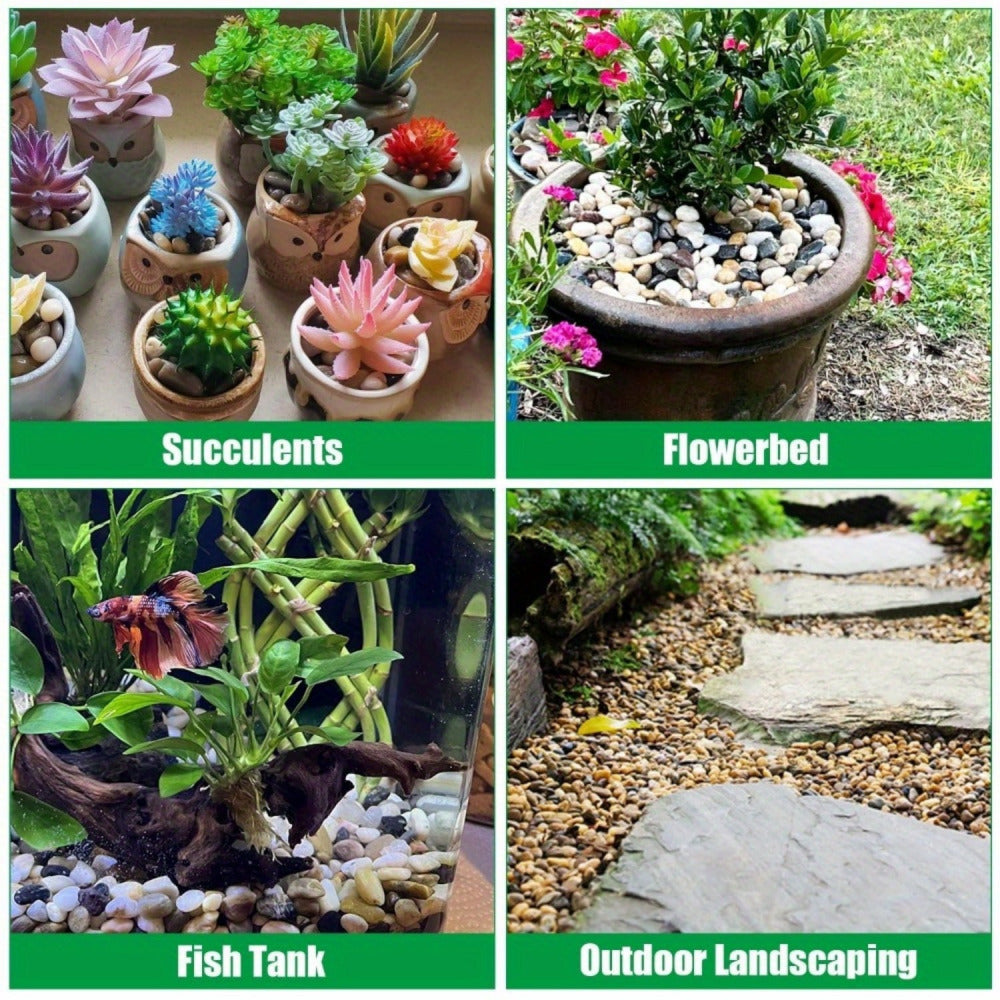 38lbs Decorative Garden Stone Outdoor Landscaping, Walkways, Yard, 1-3 inch Large Polished River Rocks for Plants Pots, Vases, Crafts