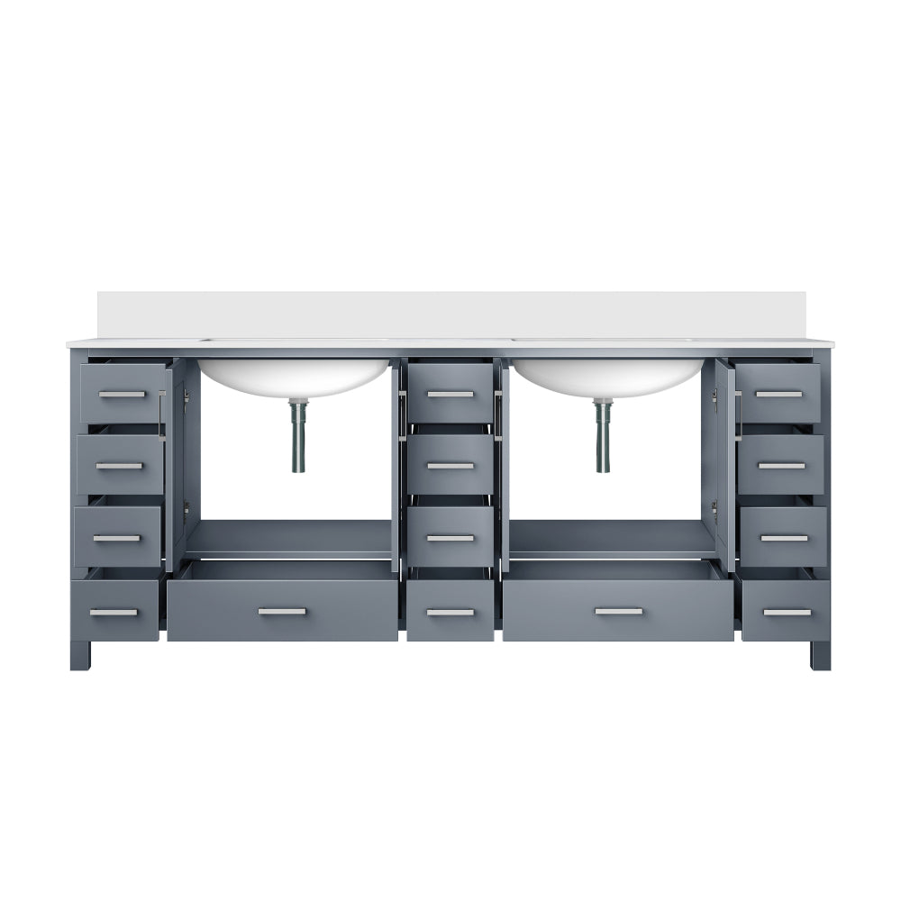 Dark Grey Double Bath Vanity 84 in. W x 22 in. D, with Cultured Marble Top