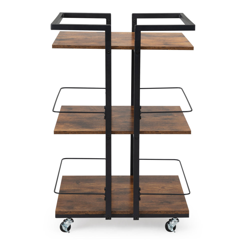 Multi-tier Salon Cart with Universal Wheels and Iron Rail