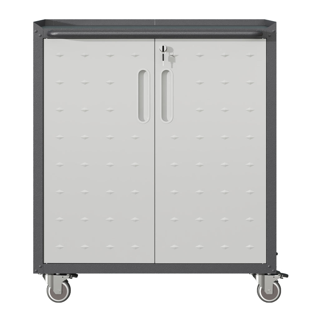 Heavy-Duty Metal Garage Storage Cabinet with Wheels - Sturdy and Durable Tool Storage Cabinet for Garage, Office, and Home Organizer Solutions