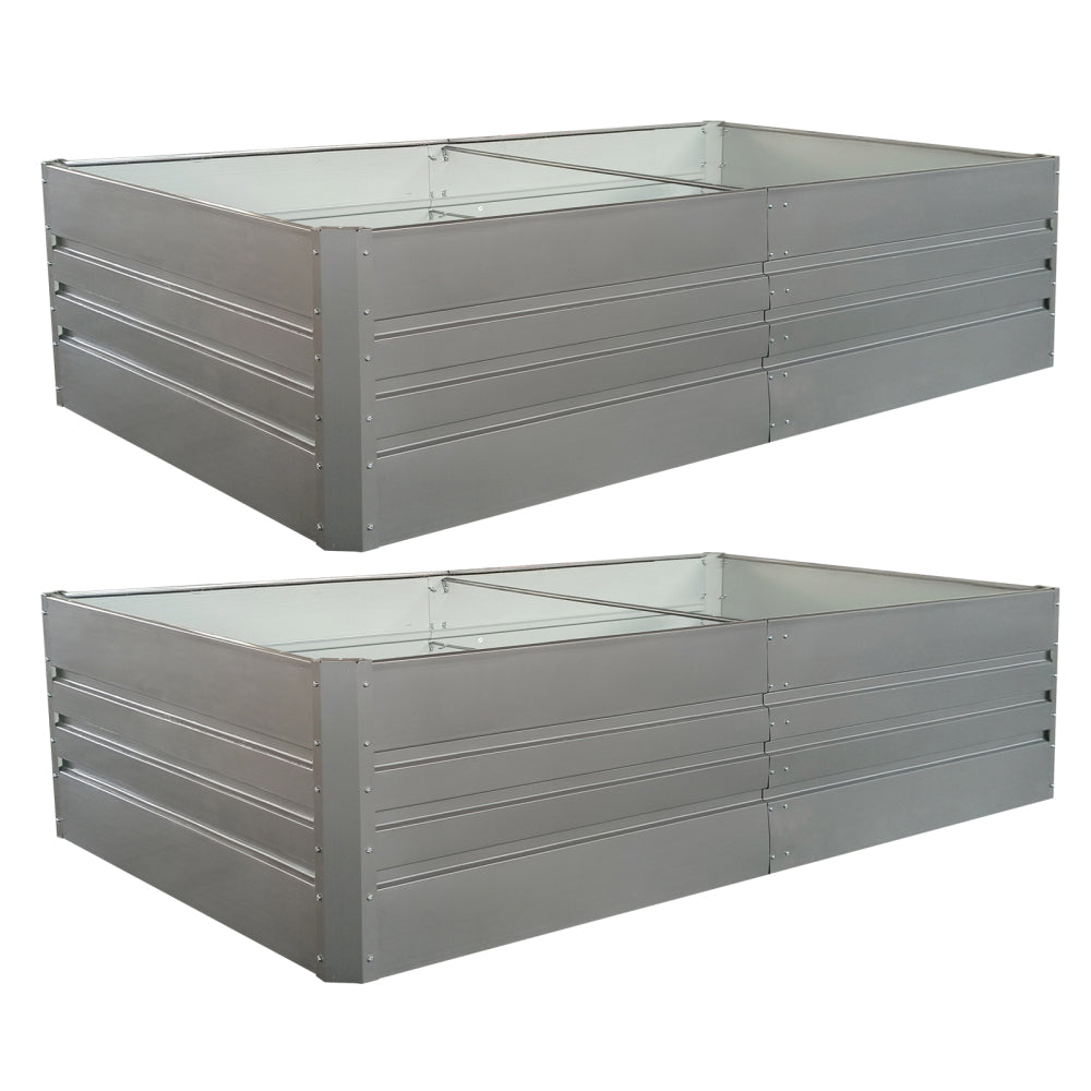 6 x 3 x 1 ft (2 pack) Metal Garden Bed,Outdoor Planter Box Metal Patio Kit Planting Bed for Vegetables Flowers Herb,Green