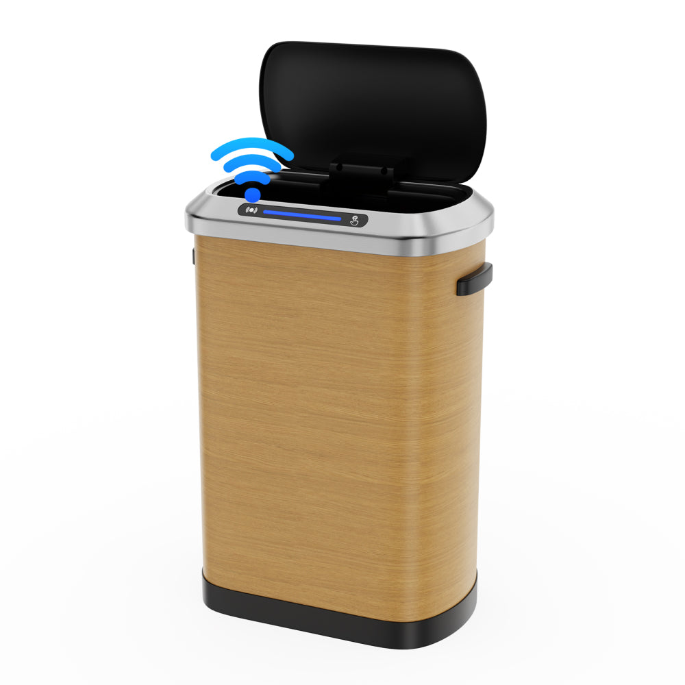 50L Smart automatic Trash Cans -  Full Intelligent Sensor  - Wood