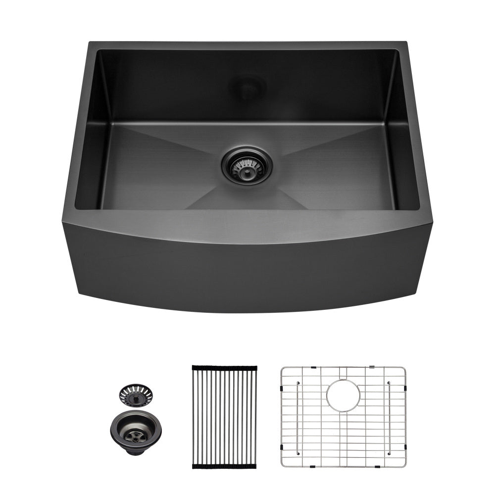 33x21x10"Farmhouse Apron Single Bowl Stainless Steel Kitchen Sink