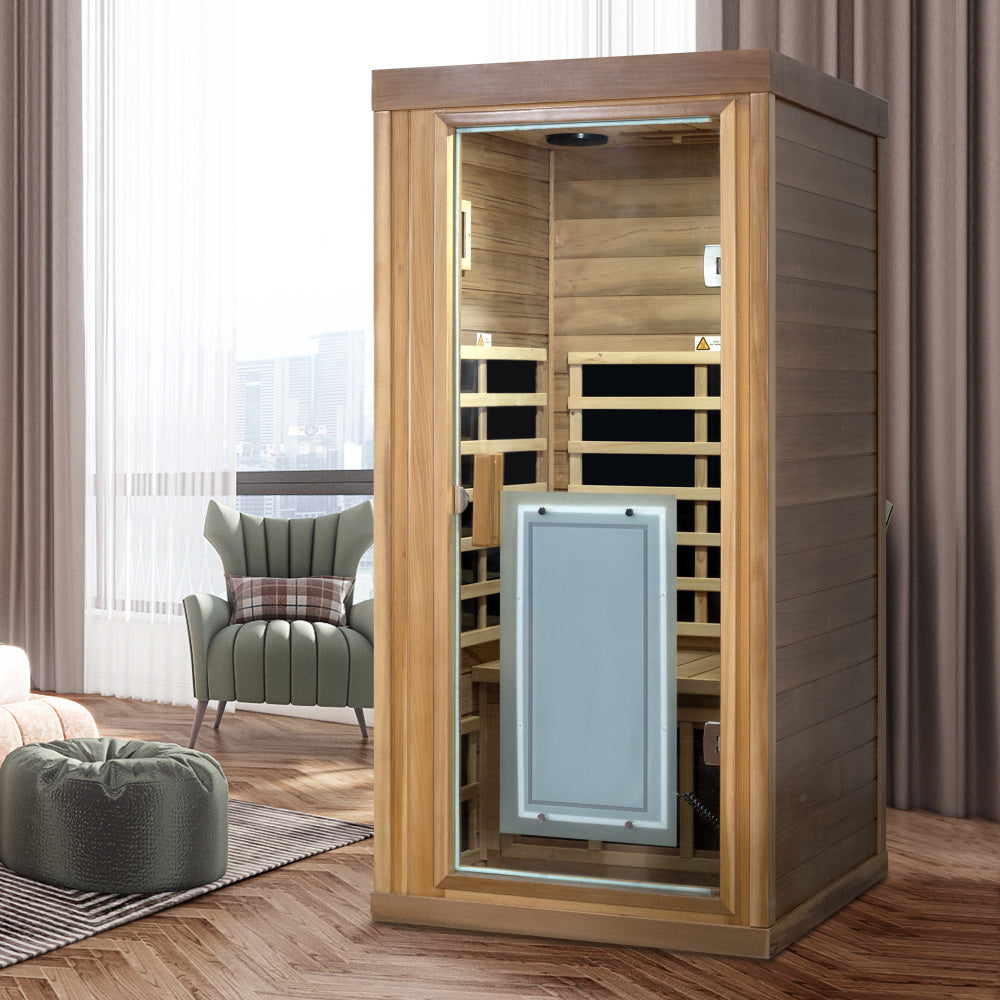 One person Far infrared red cedar standard indoor sauna room