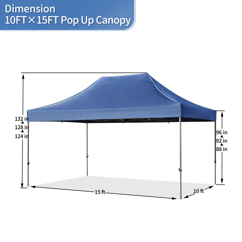 TREXM 10x15 Pop Up Canopy Tent, Heavy Duty Party Tent with 4 Sidewalls UV Waterproof Protection, 3 Height Adjustable Outdoor Canopy Tent for Weddings, Events, and Backyard Gatherings, Navy