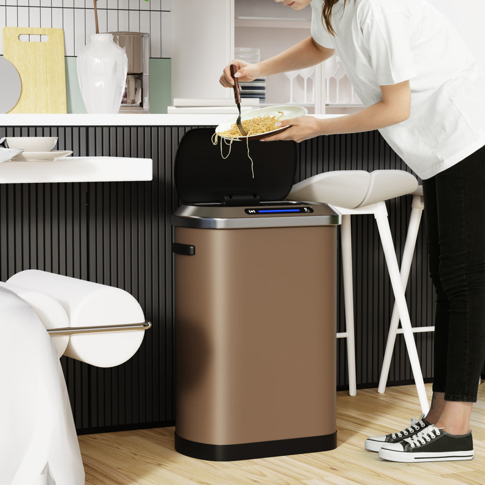 50L Smart automatic Trash Cans -  Full Intelligent Sensor  - BROWN