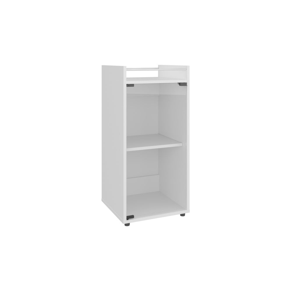 Bar Cabinet, 1 Glass Door, 3 Shelves, White