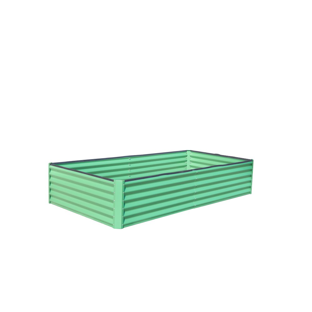 8x4x1 ft Galvanized Raised Garden Bed, Outdoor Planter Garden Boxes Large Metal Planter Box for Gardening Vegetables Fruits Flowers, Gray