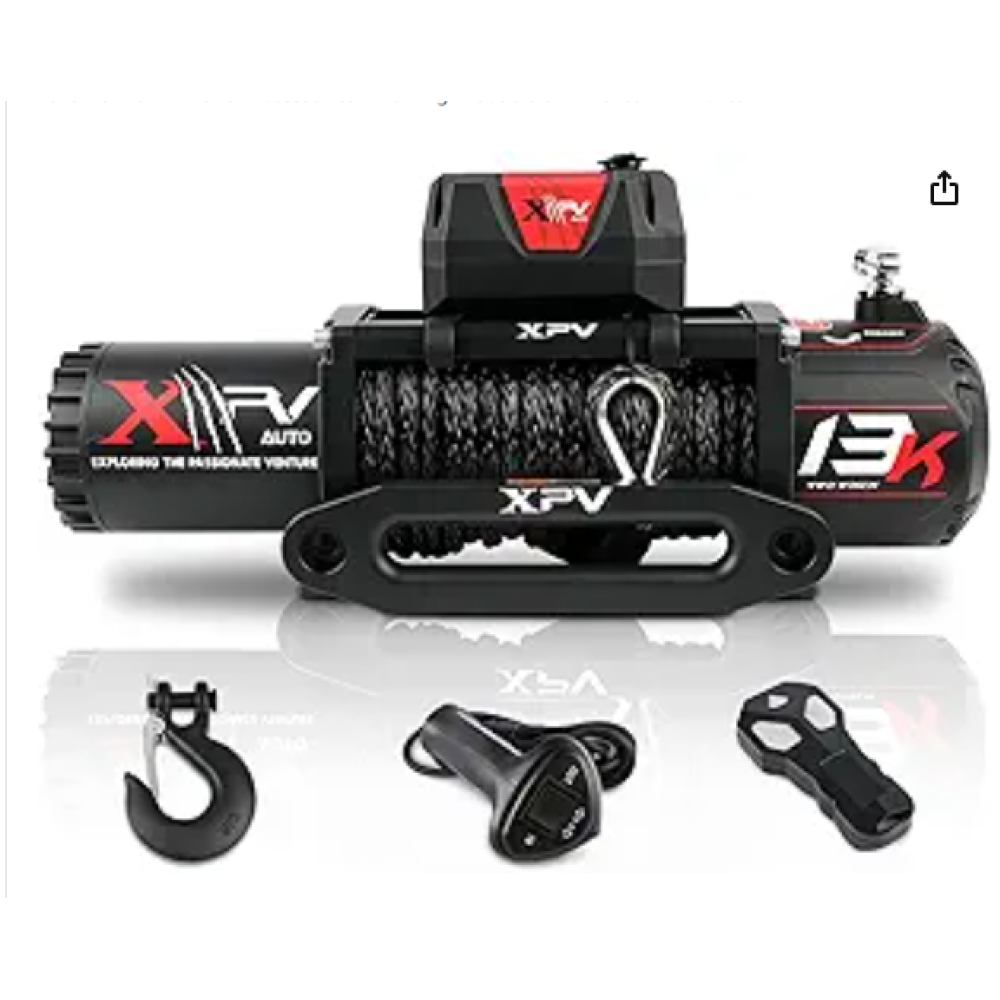 XPV 13000lb. Winch Synthetic Rope Electric Truck Winch Waterproof with Wireless Remotes