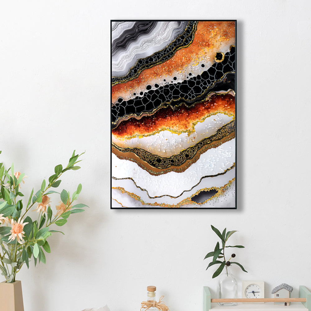 Luxury Crystal and Pearl Hand-Painted Oil Painting Wall Art - Contemporary Hallway and Entrance Decor for Modern Homes, Premium Canvas Wall Mural for Corridors decorative picture