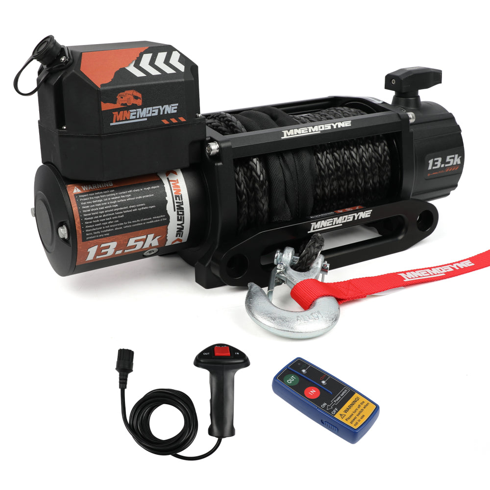 13500LBS Electric Winch 12V Synthetic Rope Sand Towing Truck Trailer Jeep 4WD