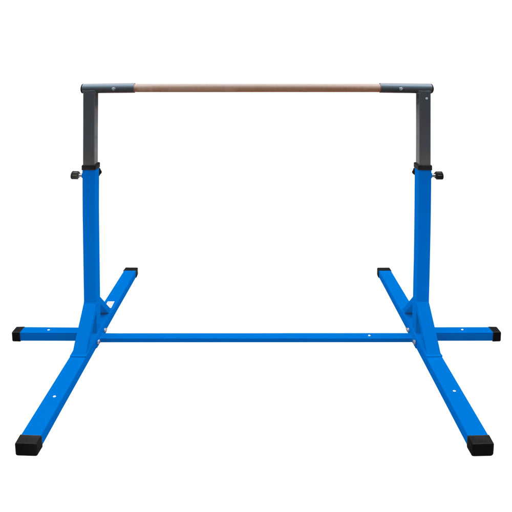 Gymnastics Bar for Kids, Adjustable Height Gym Bar, Junior Training Kip Bar for Home, Built for kids 3+ Years Blue
